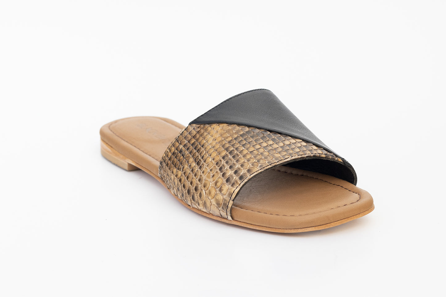 Loreta Snake Camel / Black Leather