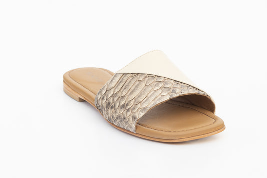 Loreta Snake Beige / Leather Beige